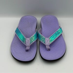 Vionic Lilac Tide Orthaheel sequin thong flip-flop sandals Women’s Size 7 Purple